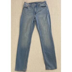 Old Navy Jeans Womens 4 Blue Denim High Rise Wow Straight Leg Pocket Button Zip